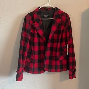 Black and red plaid jacket